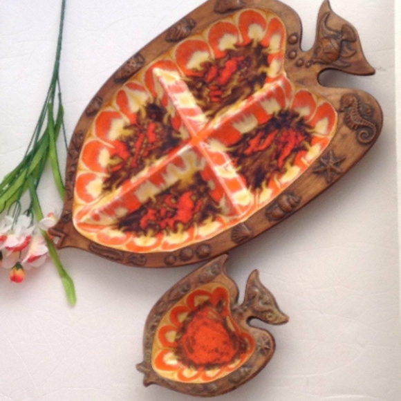 🎈 Nautical Mid Century TREASURE CRAFT DIVIDED Dish & Dip Serveware - Picture 2 of 7